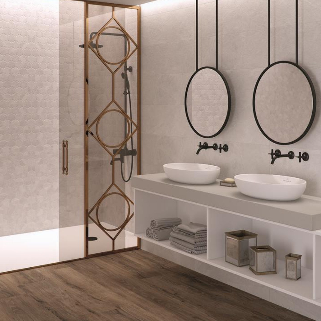 Durstone Hexon Grey Wandtegel 31x98cm